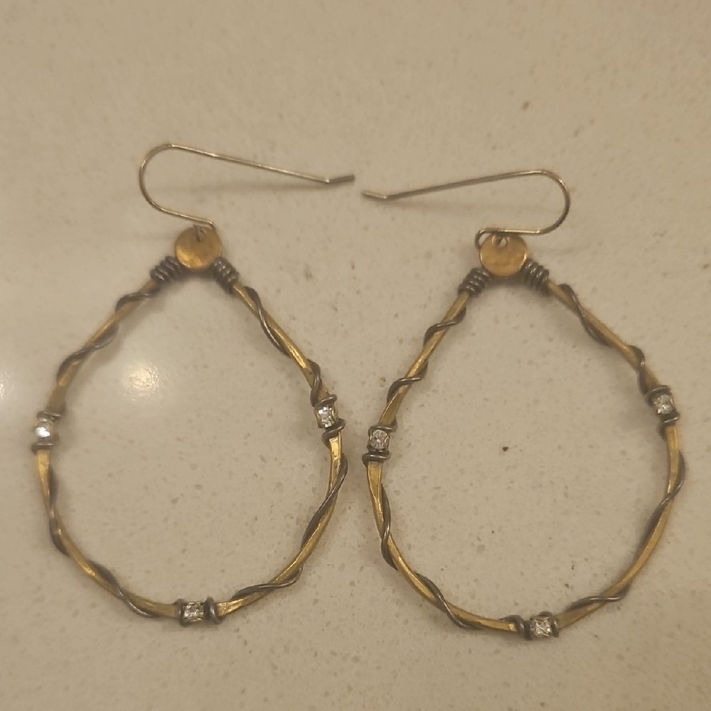 BaubleBar Gold and Silver Hoop Earrings - Picture 2 of 5